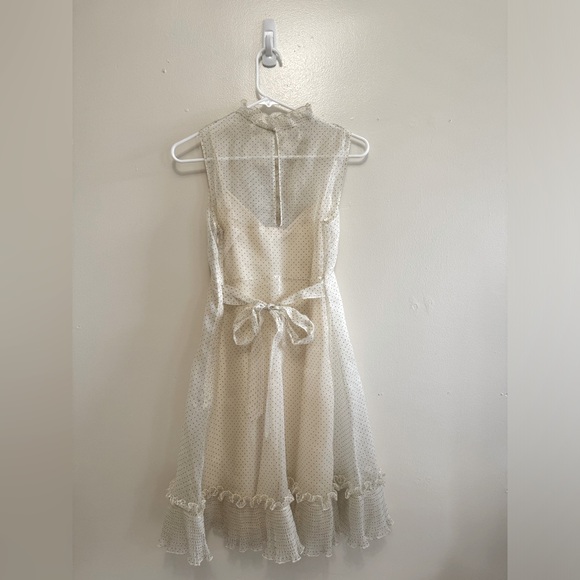 Vintage Betsey Johnson Polka Dot Henley Ruffle Dress - Picture 3 of 16